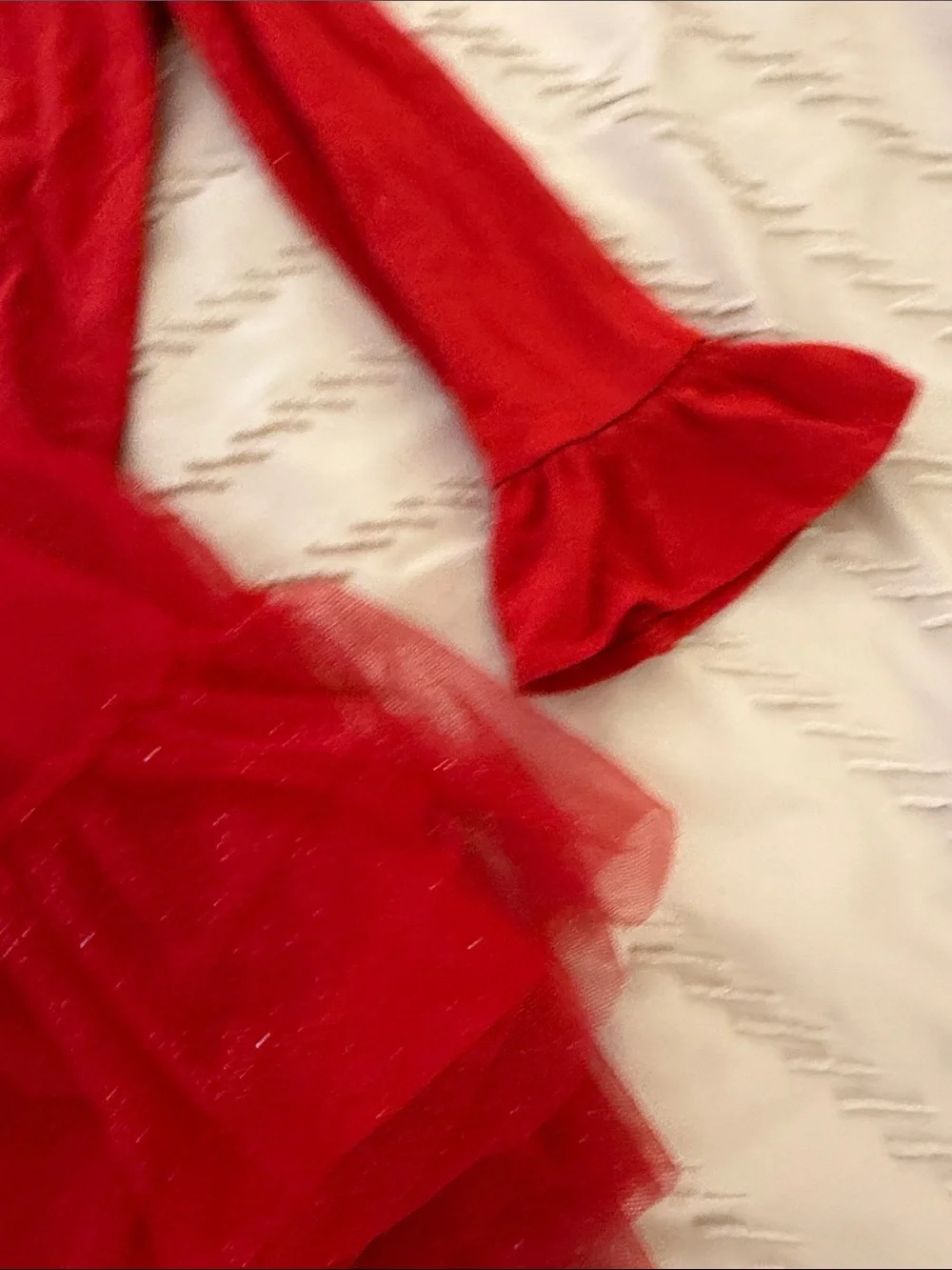 Girls Red Reindeer Tulle Holiday Dress